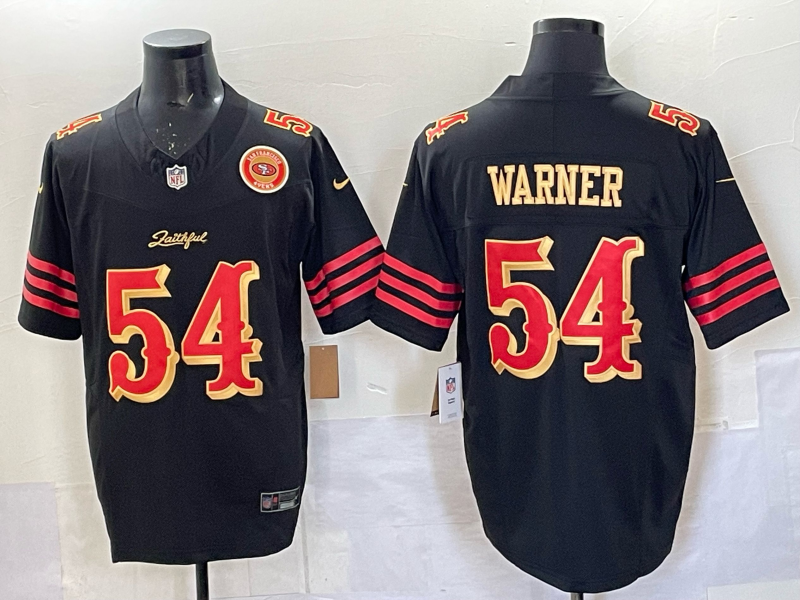 Men San Francisco 49ers #54 Warner black Limited Nike NFL 2025 Jersey 03->youth nfl jersey->Youth Jersey